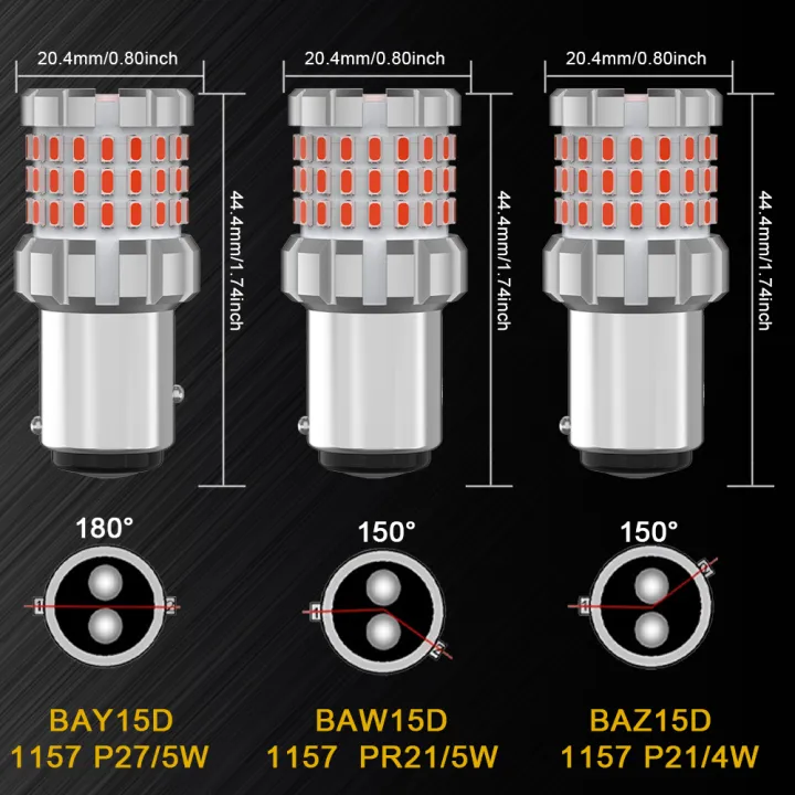 BMTxms%201157%20P21/5W%20BAY15D%20LED%20BAZ15D%20P21/4W%20BAW15D%20PR21/5W%20Red%20Brake%20Light%20Car%20Tail%20Stop%20DRL%20Lamp%20For%20HYUNDAI%20Opel%20Toyota%20Suzuki%20-%20Image%207