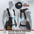 Leather Tool Vest for Men – Adjustable 37-Pocket Work Vest for Electricians, Carpenters, and Construction Workers. 