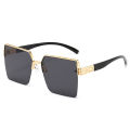 Cool Square Sunglasses Ins Trendy Metal Half Frame Fashion Sunglasses Sunshade Glasses 1205.