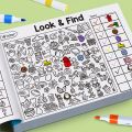 Interactive Hidden Objects Book for Kids , Look and Find Activity Book , Visual Search Exercises , Concentration Games. 