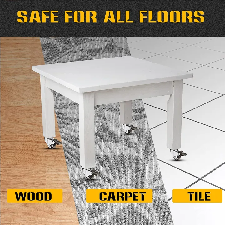 4%20Pcs%20Low%20Profile%20Casters%20Wheels%201%20Inch%20Soft%20Rubber%20Swivel%20Caster%20Small%20Silent%20Casters%20with%20360%20Degree%20Top%20Plate%20and%2012%20Screws%20-%20Image%205