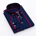 Plaid Men's Shirt Casual Thin Long Sleeve Printed Shirt Korean Slim Fit Thin Long Sleeve Printed Shirts for Man Striped Tops. 