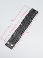 Personality retro wide genuine leather bracelet punk style simple hollowed out men's bracelet. 
