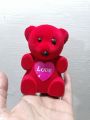 Cute teddy bear for gift boxes, cake toppers, decorations, / 4 inches mini keychain teddy bear in red color/ plastic and velvet material/ Beautifull cute mini teddy bear/ only in red color. 