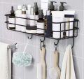 wall mounted metal storage rack multi purpose iron shelf for kitchen bathroom and home decor. 