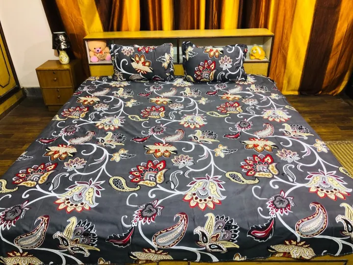 King%20Size%20Grey%20Bedsheet%20And%202%20Pillowcover%20-%20Image%202