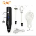RAF Electric Egg Whisk Rechargeable R.322 Milk Frother Milk Shaker Maker Frother Foamer USB Charging Egg Beater Coffee Beater hand Beater 3-Speed 20 W Adjustable Blender Multi-purpose Digital Display. 