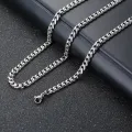 Men 3D Vertical Necklace Geometry Stainless Steel Cuban Necklace Temperament Cool Vertical Pendant Necklace. 