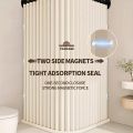 Foldable Magnetic Shower Curtain Waterproof Privacy Bathroom Curtain Modern Stylish Shower Curtain for Apartment Hotel Guest Bat. 