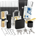 36pcs Spring Steel Lock Craftsman Practice Tool Single Hook Lock Training, Unlocking Key Extractor Door Opening Tension Wrench K.