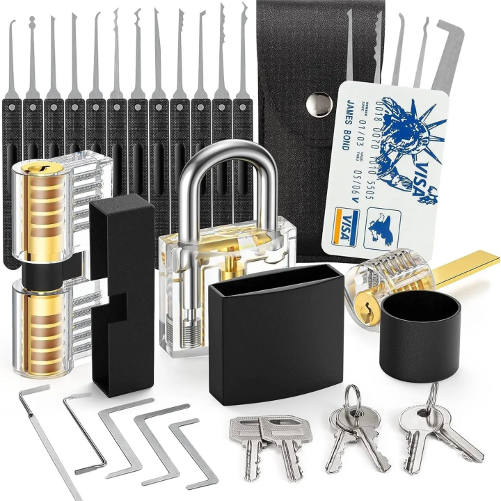 36pcs Spring Steel Lock Craftsman Practice Tool Single Hook Lock Training, Unlocking Key Extractor Door Opening Tension Wrench K