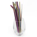 5Pcs Colorful Metal Straws Set Pink Reusable Drinking Straws Rainbow Bent Straight 304 Stainless Steel Straw with Clean Brush.