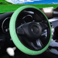 Summer Four Seasons Breathable Massage Comfortable Mesh Cloth Car Steering Wheel Cover Women's Car Accessories Black. 