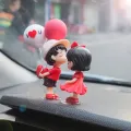 Couple Cute Ornaments for Car, Car Decoration Cute Cartoon Couples Action, Cartoon Car Dashboard Decorations, Cute Lovely Kiss C. 