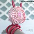 USB Rechargeable Octopus Electric Fan  Stroller Fan Crib Portable Silent Small FanMulti Functional Handheld Mini Octopus Fan. 