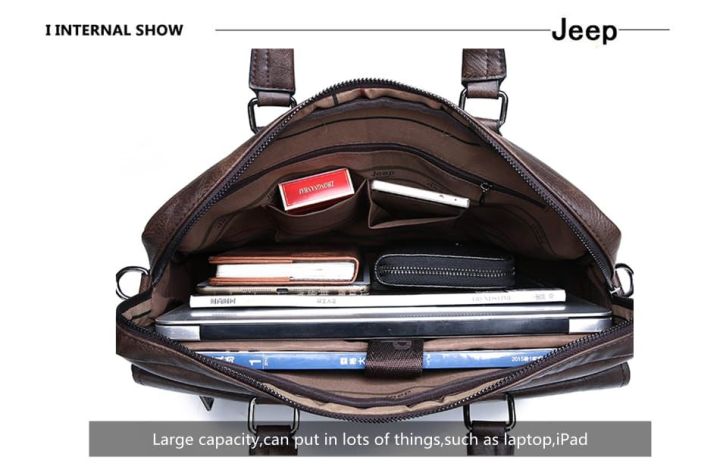 JEEP%20BULUO%20Laptop%20Handbag%20Hot%20Large%20Capacity%20Leather%20Briefcase%20Bags%20For%20Man%2013.3%20inches%20Laptop%20Work%20Travel%20Bag%20Brown%20&%20light%20Brown%20&%20Black%20-%20Image%206