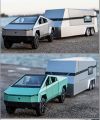 1:32 Teslas Cybertruck Trailer Car MPV VAN Alloy Diecasts Toy Vehicles Metal Toy Car Model Sound and light. 
