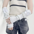 New Year Christmas Gift Red Knitted Arm Sleeves Girls Warm Sweet Fingerless Gloves. 