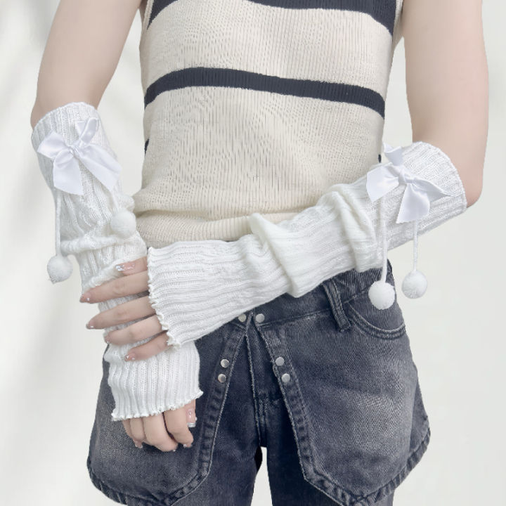 New%20Year%20Christmas%20Gift%20Red%20Knitted%20Arm%20Sleeves%20Girls%20Warm%20Sweet%20Fingerless%20Gloves%20-%20Image%205