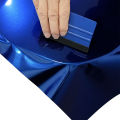 Gentian Blue Metallic Car Sticker Car Wrapping Film PET Sticker Bubble Free Auto Decals Car Accessories Exterior Decoration.