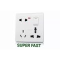 Six pin socket with Switch EXPORT QUALITY (1 PCS). 