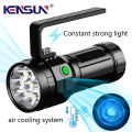 High power aluminum alloy Large flashlight Real high lumens Rechargeable led Lantern  with smart air fan cooling system. 