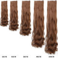 14-40 Inch Long Curly Hair Synthetic Wig Extension Clip Hair Big Wave 5 Clips Invisible Seamless Heat-Resistant Women's. 