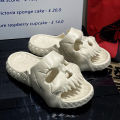 Halloween Skull Relief Design Men Slippers Couple Outdoor Fun Slides Thick Bottom of Beach Non-slip Casual Women Sandals.
