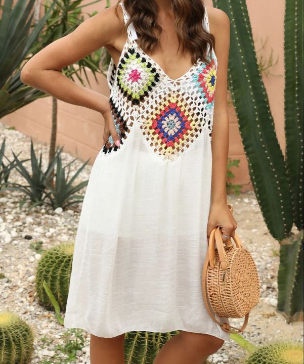 CROCHET%20BIKINI-Women's%20Beach%20Dress%20Cover-Ups%20Swimsuit%20Beachwear%20Bathing%20Suit%20Swim%20Cape%20for%20Womam%20Summer%20Tunic%20-%20Image%203
