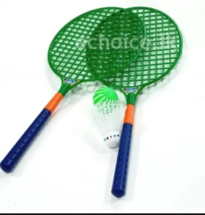 Small Plastic Badminton Racket Plastic Two Badminton Rackets with ball and shuttlecock toy For ...