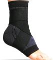 Adjustable Compression Ankle Support Brace - Elastic Nylon Knitted Sleeve with Straps for Gym, Running, Soccer & Basketball - Pain Relief Sports Guard Bandage. 