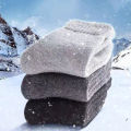 1 Pairs Winter Warm Women Socks Merino Wool Men Super Thicker Solid Against Cold Thermal Plush Thick Snow Terry Socks.
