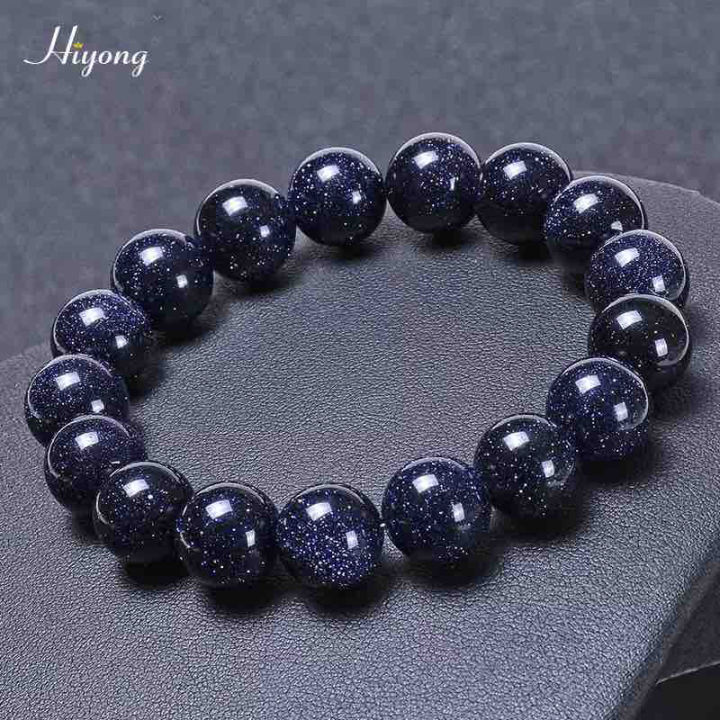 Daraz Blue Stone Bracelet For Men 10mm New Natural Blue Sand Stone