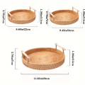 Handwoven Rattan Tray & Food Storage Basket | Eco-Friendly Kitchen Organizer with Lid, Farmhouse Home Decor. 