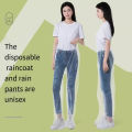 1/6 Pcs Disposable Raincoat Pants Portable Splash Proof Split Raincoat Outdoor Travel Drifting Cycling Feet-wrapped Rain Pants. 