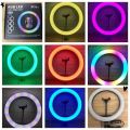 10 inch RGB LED Soft Ring Light MJ26 with Tripod Stand for Photography Makeup YouTube Video Shoot Live Stream Reels Makeup & Vlogging. 