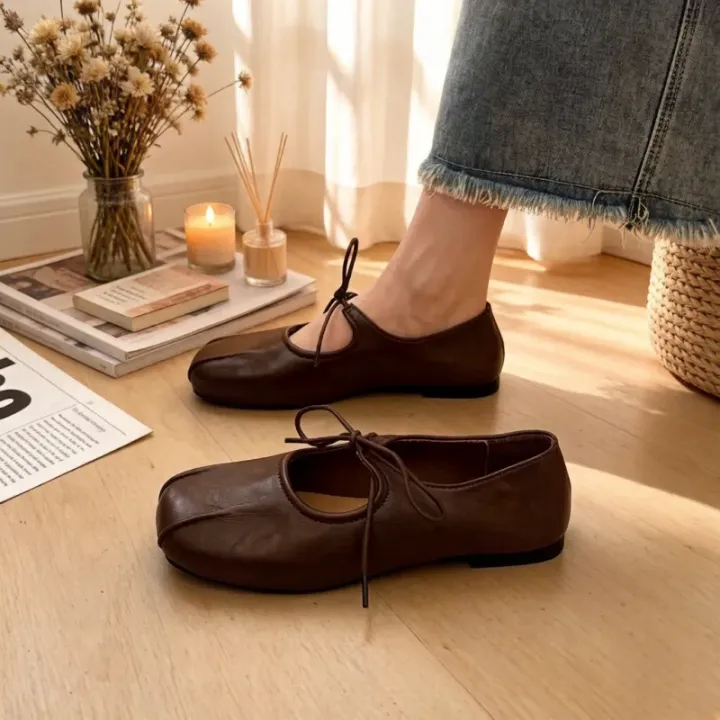 Women's%20Lace-Up%20Mary%20Jane%20Spring/Autumn%20Flats%20%20-%20Square%20Toe%20Single%20Strap%20Shallow%20Cut%20Flats,%20Flat%20Sole%20Comfortable%20Ballet%20Shoes%20-%20Image%206