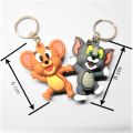 Pair Of Key Chain Silicon Materials, Tom & Jerry and Mickey Mouse Cartoon Characters Key Chain. 