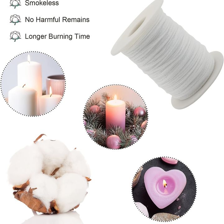 1%20Roll%20Candle%20Cotton%20Wicks%20+100pcs%20Metal%20Candle%20Wick%20Sustainer%20Tabs%20For%20Handmade%20Candle%20DIY%20Craft%20Making%20Kit%20Set%20Accessories%20-%20Image%204