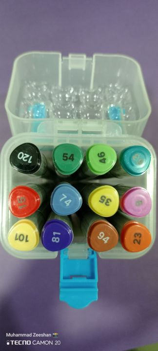 Two Color Side Marker Markers Color 2 side 12 color | Daraz.pk