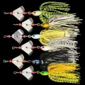 BURLE Spinner Fly Bait Rubber Jigs 2 Blades Spoon Lead Head Pike Fishing Lure.