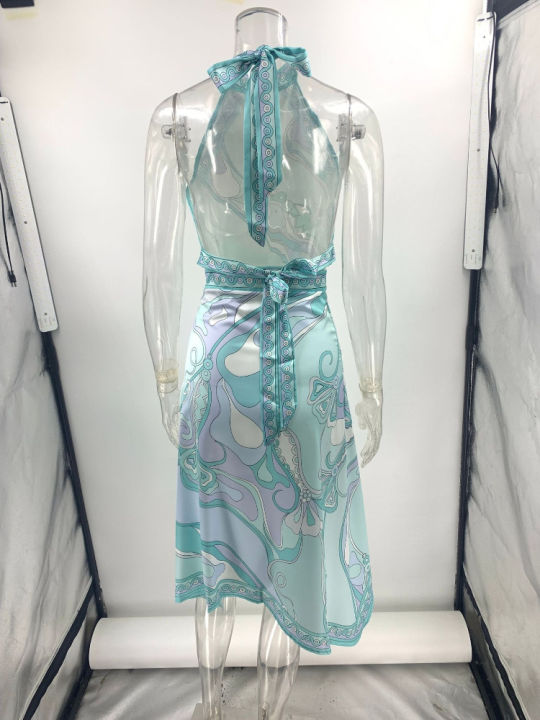 Summer%20Fashion%20New%20Women's%20Elegant%20Satin%20Skirt%20Two%20Piece%20Set%20Printed%20Hanging%20Neck%20Top%20Irregular%20Half%20Body%20Skirt%20Two%20Piece%20Set%20-%20Image%206