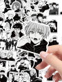 50/100PCS anime Jujutsu Kaisen stickers black and white style graffiti stickers DIY car phone laptop skateboard guitar stickers. 