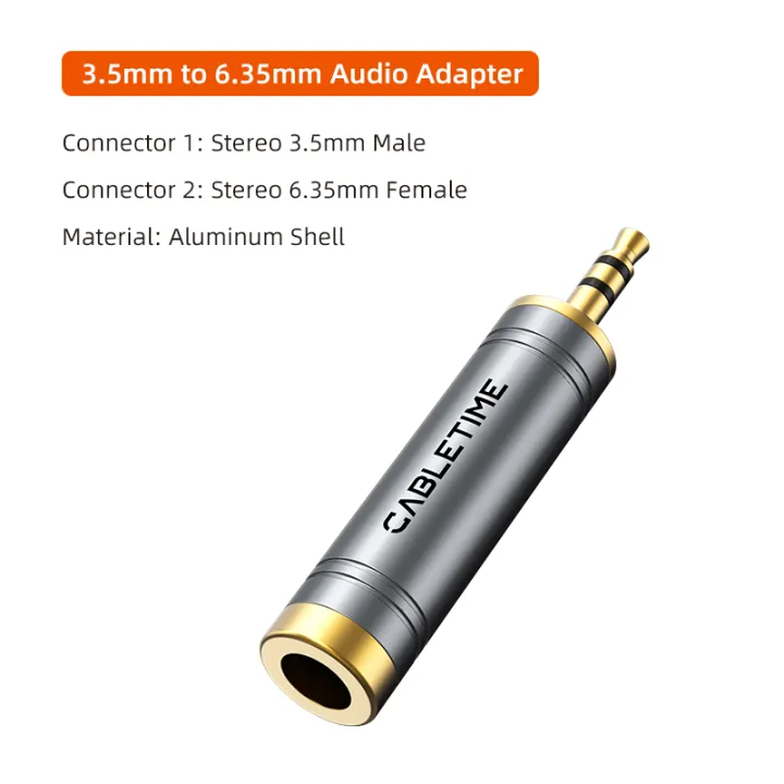 CABLETIME%20Audio%20Converter%203.5mm%20Male%20To%206.35mm%20Female%20Connectors%20for%20Amplifier%20Speaker%20AUX%20Cable%20Electric%20Guitar%20Adapter%20-%20Image%207