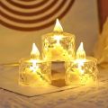 Crystal LED Flameless Candle Light – Battery Operated Tealight for Wedding, Party, Christmas, Halloween Decor. 