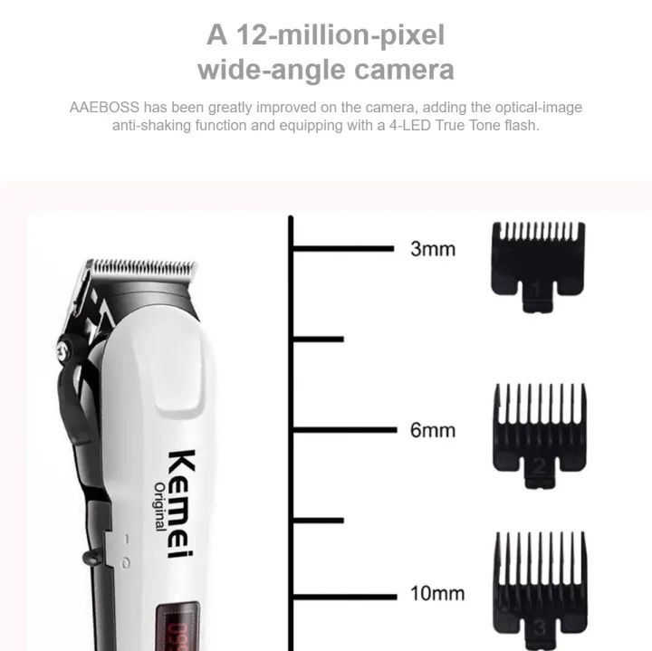 Kemei%20KM-809A%20Digital%20AC/DC%20Electric%20Rechargeable%20Professional%20Hair%20Clipper%20Trimmer%20-%20Image%202