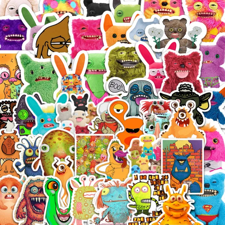 Fuggler Sticker 50Pcs Fuggler Stickers Fuggler Monsters DIY Stickers Scrapbooking Phone ...