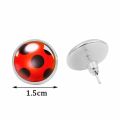 2024 Fashion Women Ladybug Anime Cartoon Style Stainless Steel Plated Earrings Jewelry Cartoon Glass Dome Stud Earrings Gifts. 
