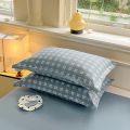 2pcs Set Pillowcase Envelope Style Plaid Couples Plain Ins 48x74cm Home Textile Household Bedroom Throw Pillow Case Pillow Cover.