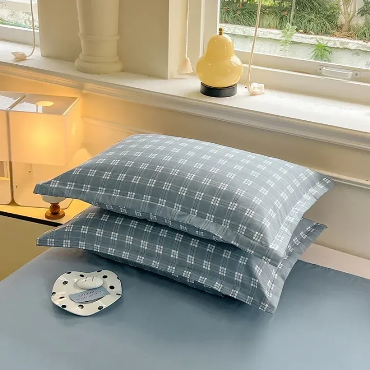 2pcs%20Set%20Pillowcase%20Envelope%20Style%20Plaid%20Couples%20Plain%20Ins%2048x74cm%20Home%20Textile%20Household%20Bedroom%20Throw%20Pillow%20Case%20Pillow%20Cover%20-%20Image%207